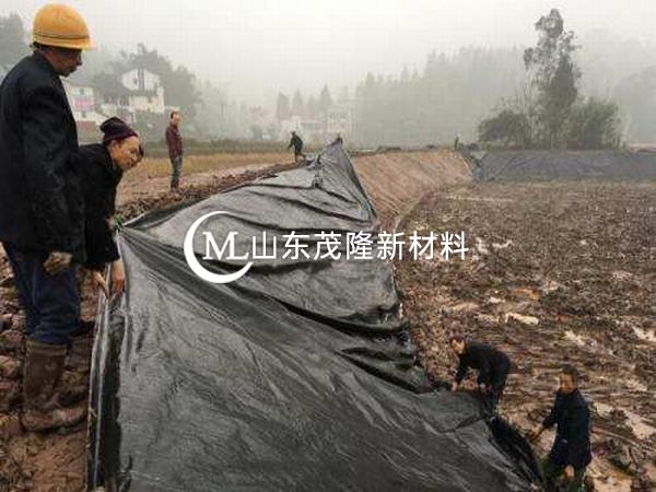 复合土工膜的铺设采用分段施工和流水作业的方