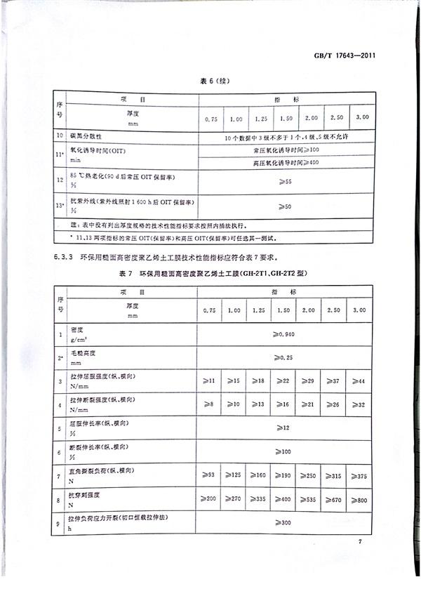 GB/T 17643-2011 土工合成材料 聚乙烯土工膜  第11张